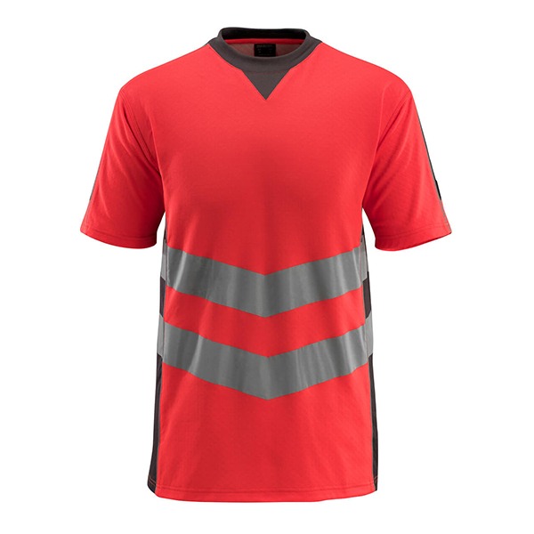 T-Shirt bicolore fluorescent rouge et gris foncé | MASCOT Sandwell