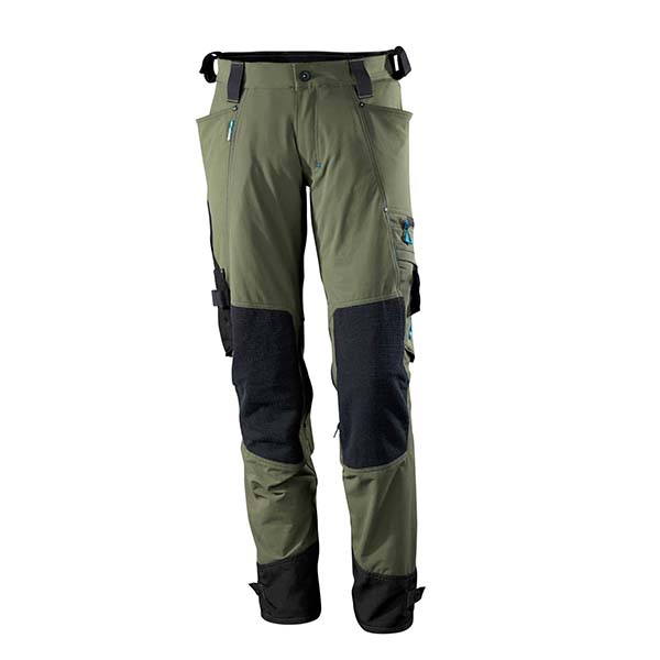 Pantalon de Travail avec poches genouillères en Dyneema vert foncé | MASCOT